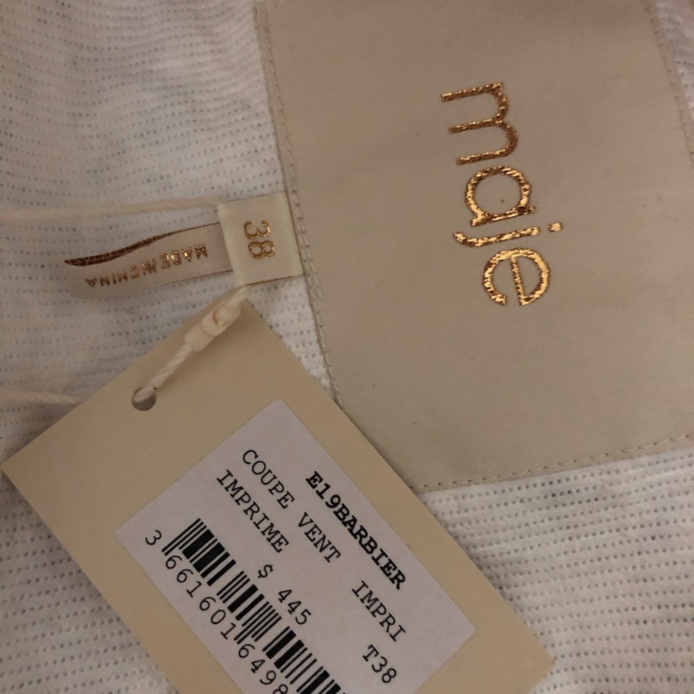 NWT High End BOHO Maje Hooded Floral Fall Winter Windbreaker Jacket - Picture 6 of 7